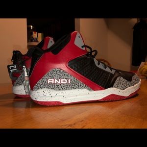Unused And1 Red & Black Basketball Shoes